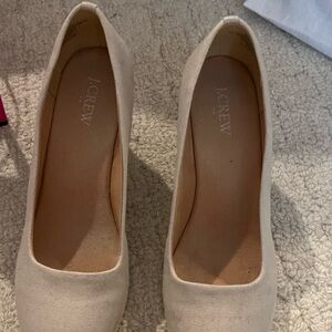 J. Crew Women’s Cream Canvas Heels
